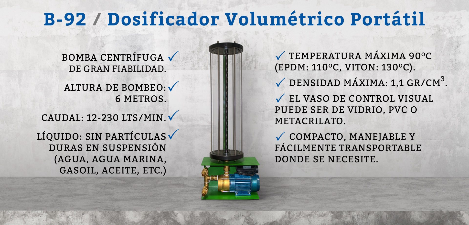 INGESA B-92 Dosificador Volumétrico Portátil